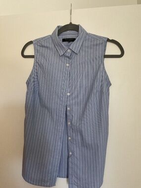 Banana republic cotton striped sleeveless shirt ,